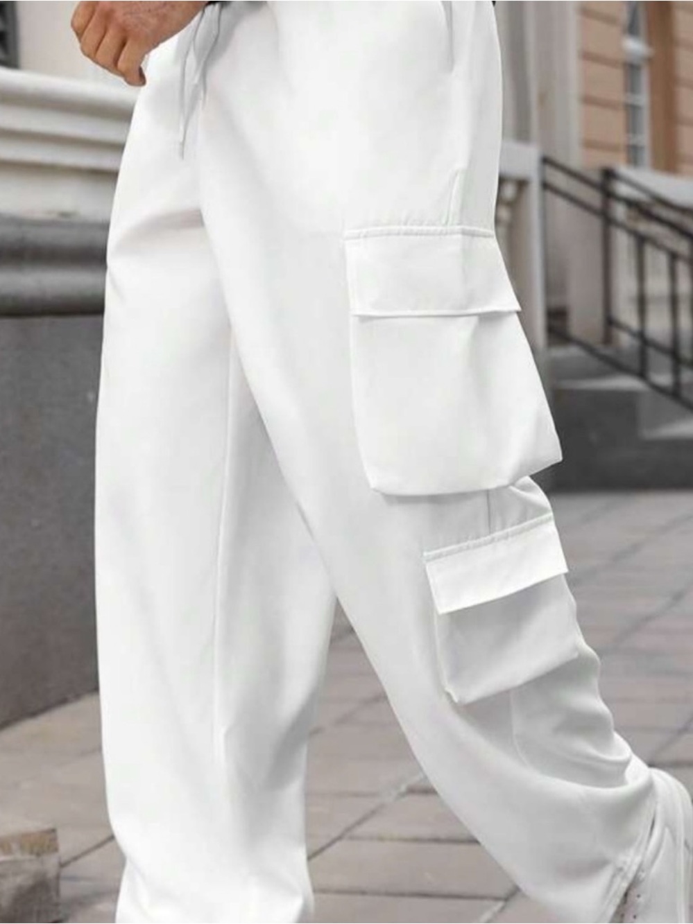 NFINITY White Men's Cargo Pants with Multi Pockets